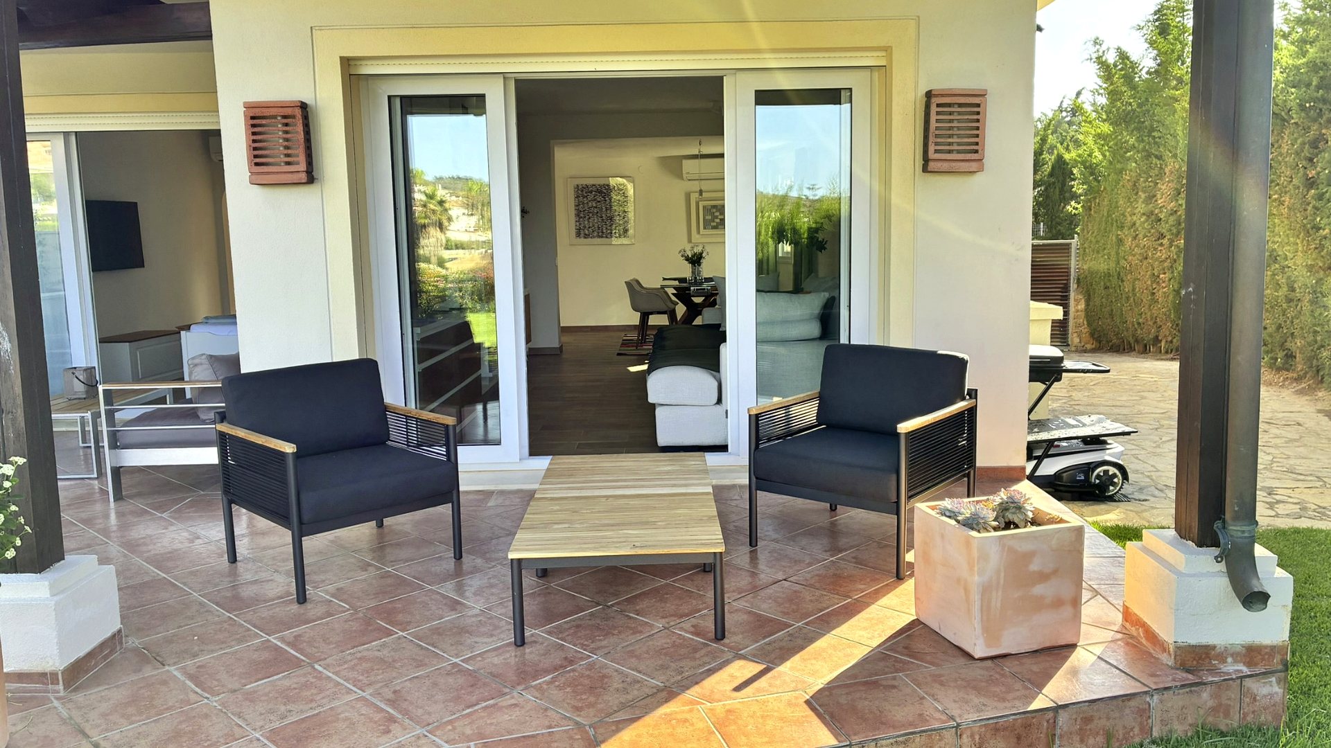 Private terrace and garden of the holiday apartment